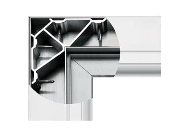 close up image of andersen storm door strong corner